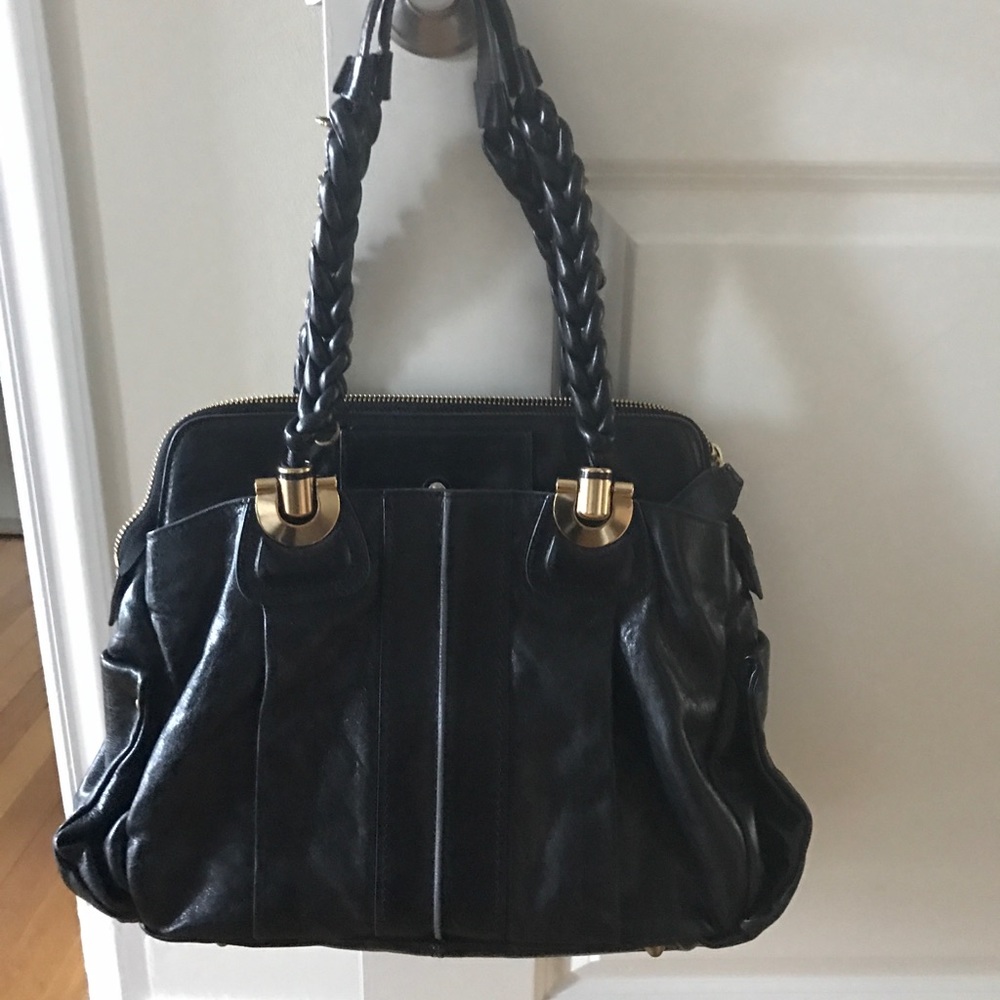 Chloe Heloise Leather Satchel Black